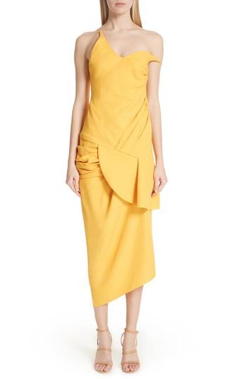 Women's Jacquemus Sol Off The Shoulder Midi Dress Us / 38 Fr - Yellow