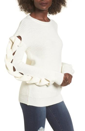 Women's Leith Twist Sleeve Sweater, Size - Ivory