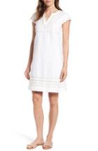 Women's Tommy Bahama Embroidered Linen & Cotton Shift Dress