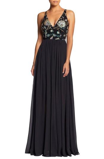 Women's Dress The Population Adriana Sequin Bodice Gown - Black