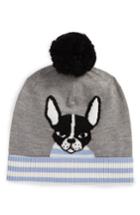 Women's Kate Spade New York Intarsia French Bulldog Wool Beanie -