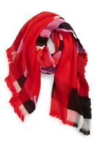 Women's Leith Colorblock Plaid Scarf, Size - Red