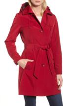 Women's Gallery Belted Trench Raincoat - Red