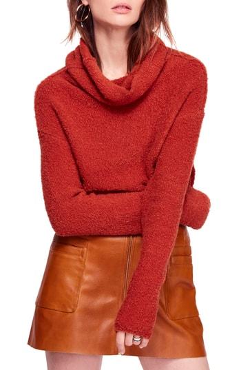 Women's Free People Stormy Cowl Neck Sweater - Red