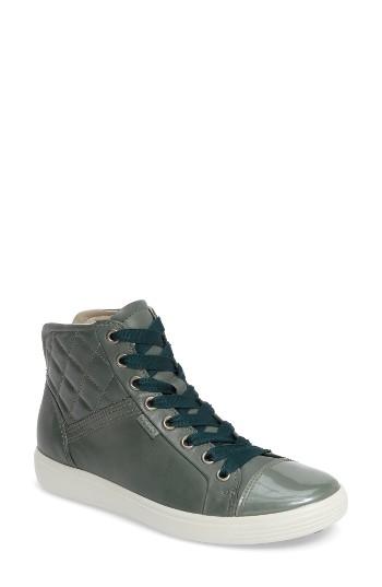 Women's Ecco 'soft 7' Quilted High Top Sneaker -4.5us / 35eu - Green