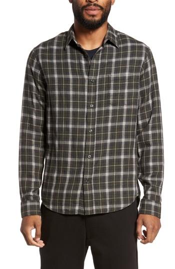 Men's Vince Plaid Double Face Sport Shirt, Size - Brown