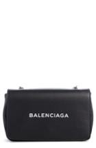 Women's Balenciaga Everyday Calfskin Wallet On A Chain - Black