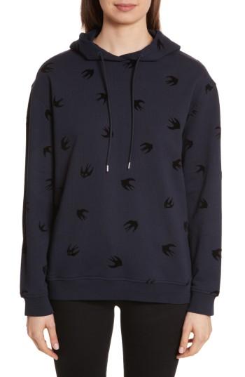 Women's Mcq Alexander Mcqueen Swallow Hoodie - Blue