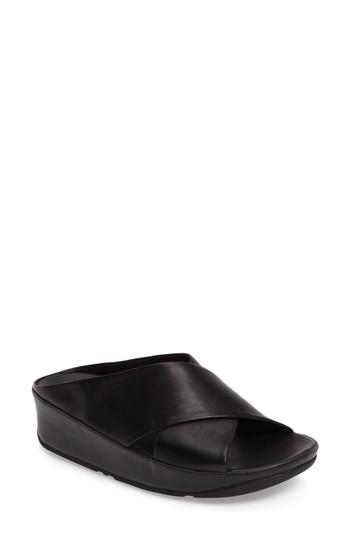 Women's Fitflop Kys Backless Platform Wedge M - Black