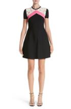 Women's Valentino Chevron Lace Knit Dress - Black