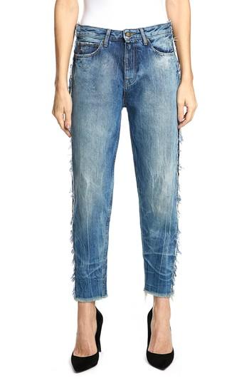 Women's Prps Bel Air High Waist Contrast Seam Boyfriend Jeans - Blue