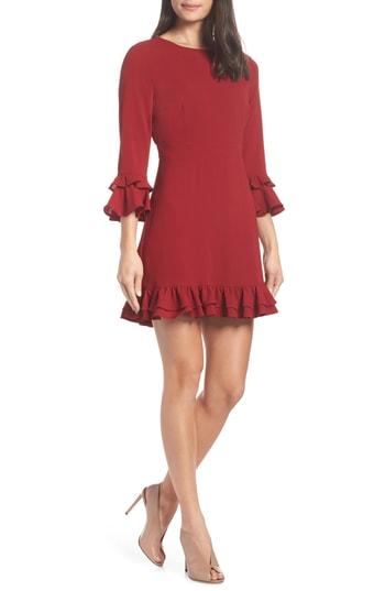 Women's Bb Dakota Tiered Ruffle Trim Crepe Dress