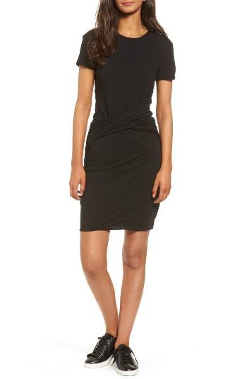 Women's James Perse Twisted Drape T-shirt Dress - Black