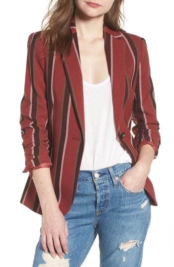 Women's Mural Stripe Blazer - Red