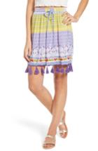 Women's Raga Tropic Bird Tassel Trim Skirt - Purple