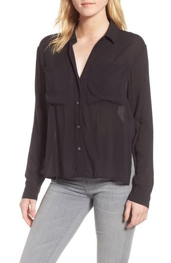 Women's James Perse Relaxed Chiffon Shirt - Grey