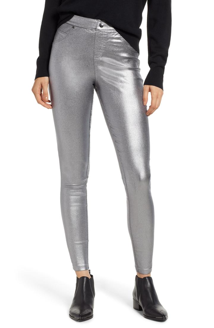 Women's Hue Iridescent Denim Leggings - Grey