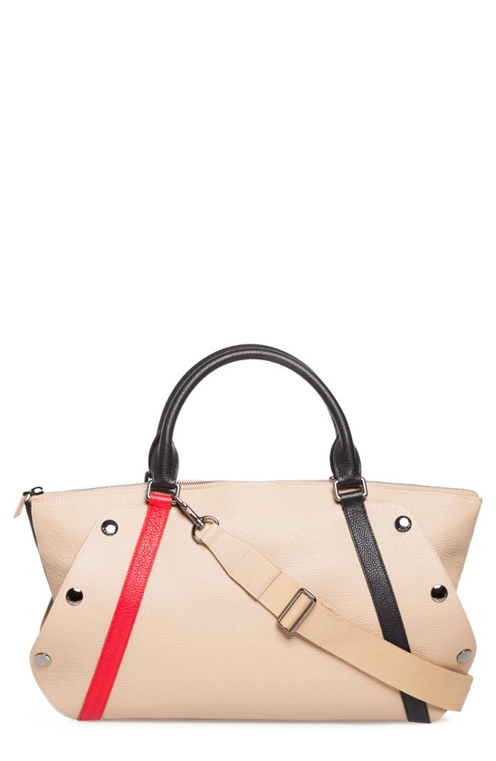 Akris Small Aimee Calfskin Convertible Satchel - Beige