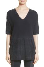 Women's Lafayette 148 New York Faux Suede Hem Top