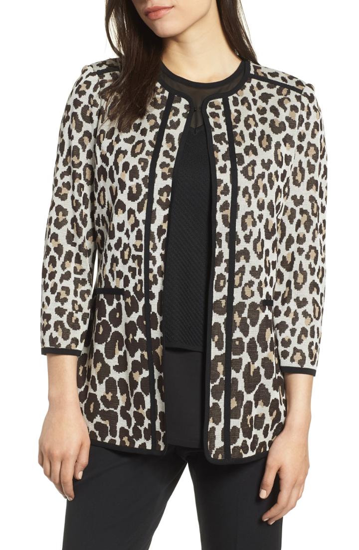 Women's Ming Wang Leopard Print Jacket