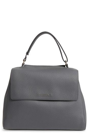 Orciani Medium Sveva Soft Leather Top Handle Satchel - Grey