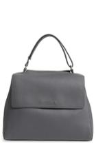 Orciani Medium Sveva Soft Leather Top Handle Satchel - Grey