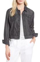 Women's Eileen Fisher Crop Denim Jacket, Size - Black