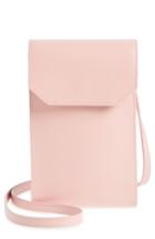 Nordstrom Leather Phone Crossbody Bag - Pink