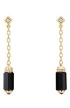 Women's David Yurman Barrels Chain Drop Earrings With Diamonds In 18k Gold