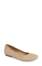 Women's Vaneli Susan Suede Ballet Flat M - Beige