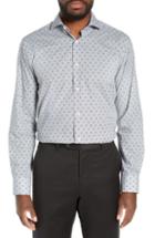 Men's Bugatchi Trim Fit Floral Dot Print Dress Shirt