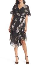 Women's Ever New Floral Print Wrap Dress - Black