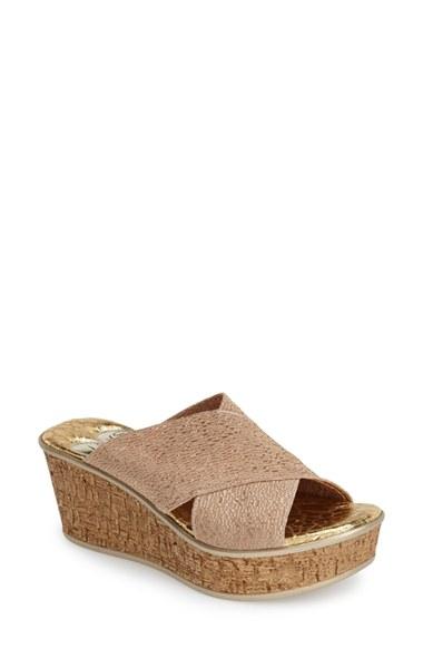 Women's Love And Liberty 'olga' Wedge Slide Sandal M - Metallic