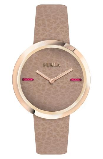 Women's Furla Piper Leather Dial Leather Strap Watch, 34mm