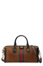 Gucci Ophidia Suede Top Handle Bag - Brown