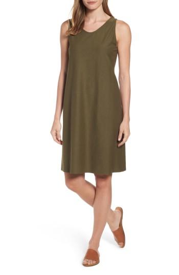 Women's Eileen Fisher Soft V-neck Shift Dress - Green
