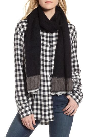Women's Treasure & Bond Metallic Tipped Scarf, Size - Black