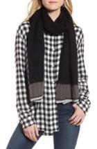 Women's Treasure & Bond Metallic Tipped Scarf, Size - Black