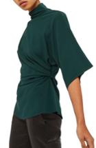 Women's Topshop Origami Tuck Blouse Us (fits Like 0-2) - Green