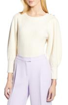 Women's Halogen X Atlantic-pacific Balloon Sleeve Wool & Cashmere Sweater - Ivory