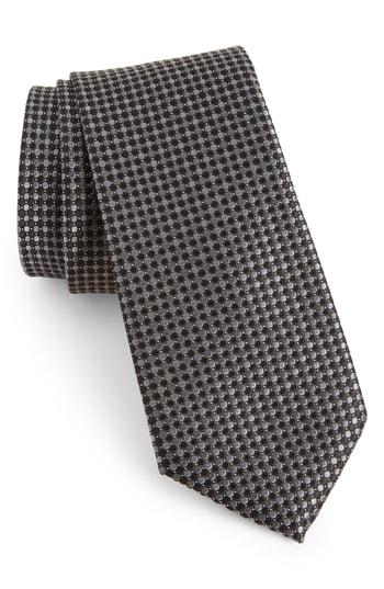 Men's Nordstrom Men's Shop Morris Micro Silk Tie, Size - Black