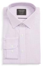 Men's Nordstrom Men's Shop Tech-smart Traditional Fit Check Stretch Dress Shirt - 32/33 - Purple