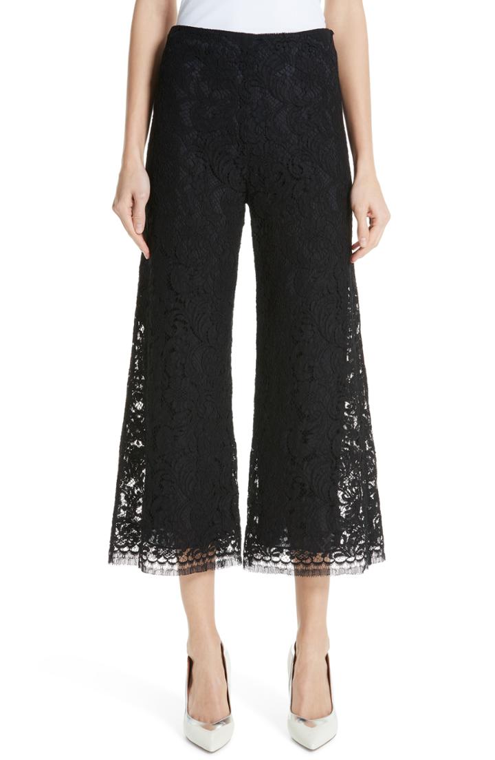 Women's Adam Lippes Lace Crop Wide Leg Pants