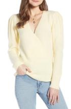 Women's Something Navy Surplice Sweater, Size - Yellow