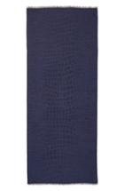 Women's Max Mara Crocodile Print Wool & Modal Scarf, Size - Blue