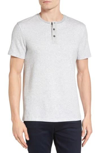 Men's Boss Tiller Slim Fit Short Sleeve Henley, Size - Grey
