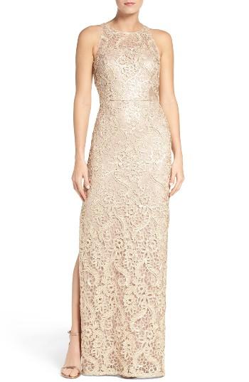 Women's Aidan Mattox Sequin Embroidered Gown