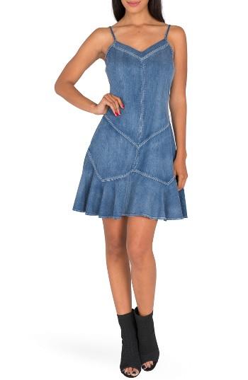 Women's Standards & Practices Flounce Hem Chambray Dress