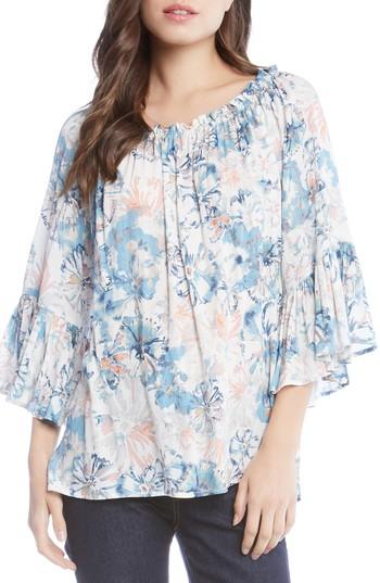 Women's Karen Kane Floral Off The Shoulder Convertible Top - Blue