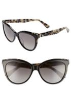 Women's Kate Spade New York Daeshas 56mm Cat Eye Sunglasses - Black Havana Polar